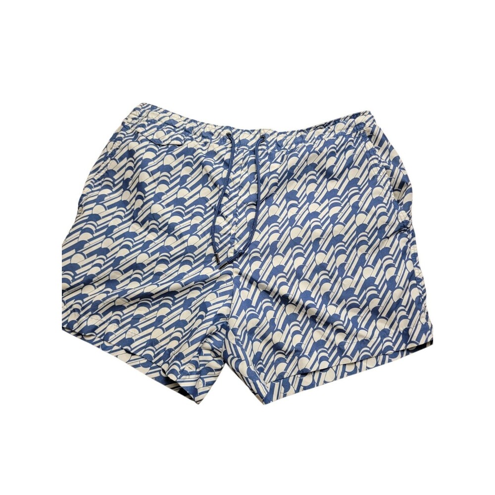 Ted Baker Salco Mid Scale Geo Swim Shorts Blue Size 7, US Size 2XL